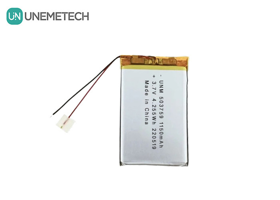 3.7V 1150mAh 503759 Benutzerdefinierte Lipo-Polymer-Wiederaufladbare Batterie für den Recorder