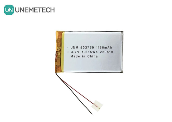 3.7V 1150mAh 503759 Benutzerdefinierte Lipo-Polymer-Wiederaufladbare Batterie für den Recorder