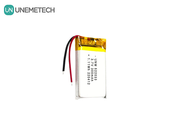 3.7V 300mAh 522033 Flexible Li-Ionen-Polymerbatterie für Smart Watches