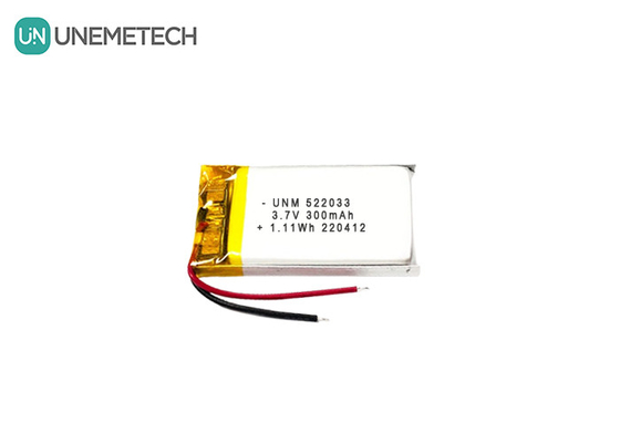 3.7V 300mAh 522033 Flexible Li-Ionen-Polymerbatterie für Smart Watches