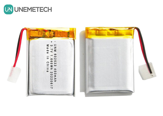 Wiederaufladbare 3,7V 450mAh 602533 Lipo-Batterie für Smart Watches