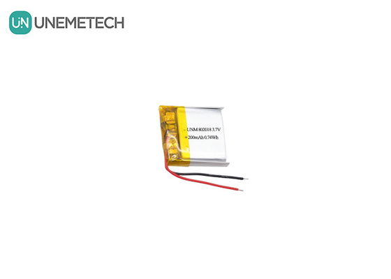 3.7V 200mAh schnelle Lithium-Ionen-Polymer-Batteriezellen 802018 für einen Entferner