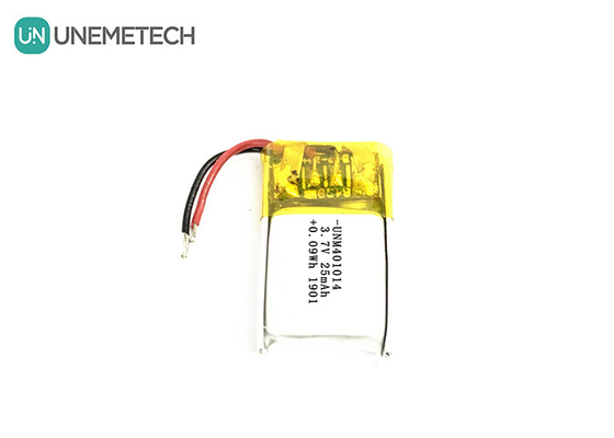 3.7V 25mAh 401014 Ultra-kleine wiederaufladbare Lipo-Batterie für intelligente Brille