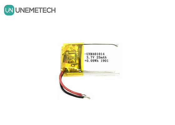 3.7V 25mAh 401014 Ultra-kleine wiederaufladbare Lipo-Batterie für intelligente Brille