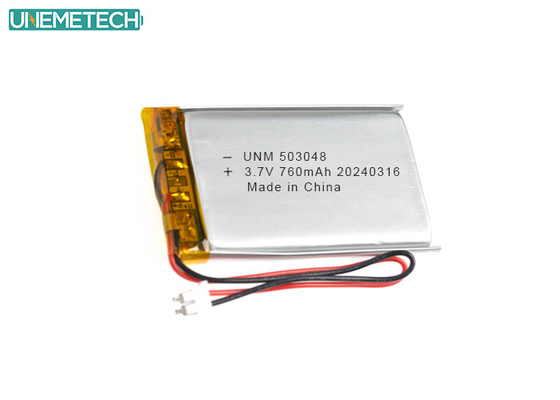 3.7 V 760 mAh Lithium-Polymer-Batterie 503048 mit CE-Zulassung für Smart Electronics