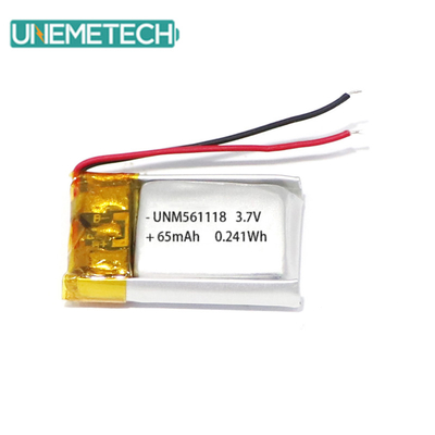 3.7V 65mAh 561118 Wiederaufladbare anpassbare Lithium-Polymer-Batterie für Ohrhörer