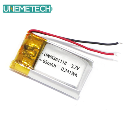 3.7V 65mAh 561118 Wiederaufladbare anpassbare Lithium-Polymer-Batterie für Ohrhörer