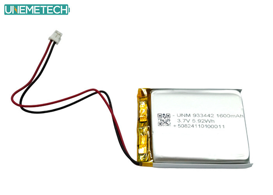 Custom Li-Polymer Batterie 3.7V 1600mAh 933442 Lithium Polymer Batterie für Medizinprodukte