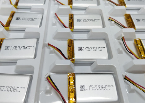 3.7V 950mAh 803040 Polymer Lithium-Ionen-Batterie mit Molex51021-3P für Außenelektronik