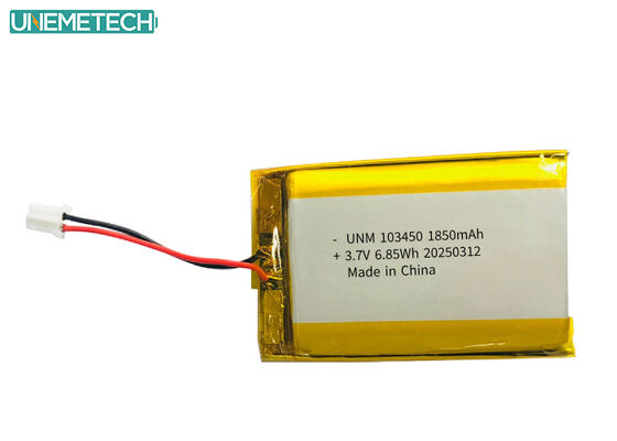 Qualität 103450 3,7V 1850mAh wiederaufladbare Lipo-Batterie IEC62133 UN38.3 MSDS zugelassene Lithium-Polymer-Batterie Fabrik