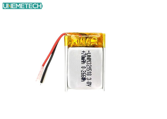 Qualität 3.8V Li-Ionen-Hochspannung Batterie Ultra-kleine Lipo-Batterie 4,35V 70mAh 321518 Für GPS-Tracker Fabrik
